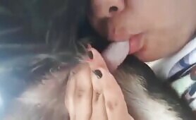 teen sucking her dog - PornSocket