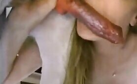 46557 girl try suck dog dick