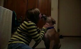 emo french kissing pitbull